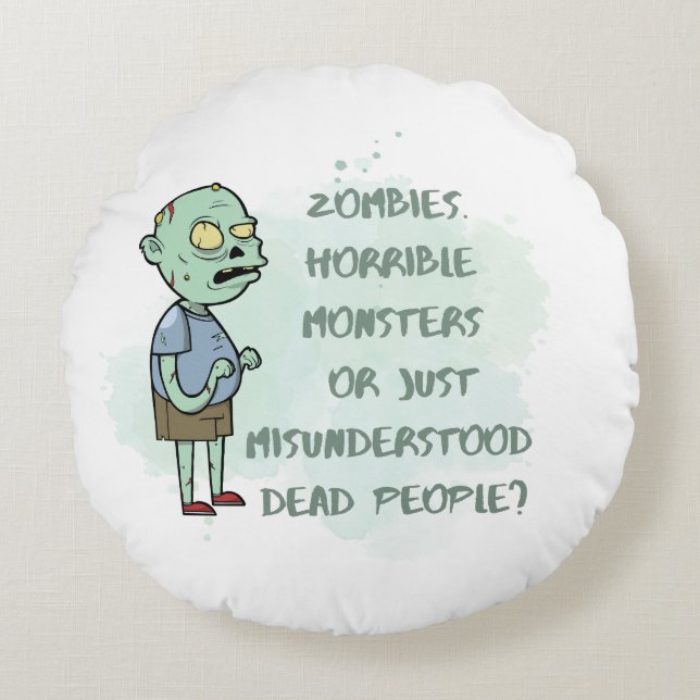 Misunderstood Zombies - Double Sided Round Pillow (Front)