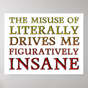 Misuse of Literally Funny Poster
