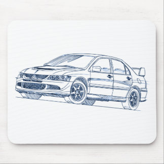 Mit Lancer Evo 8 VIII 2004 sketch Mouse Pad