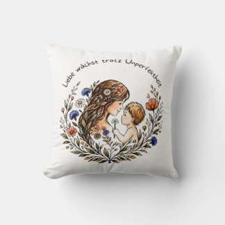 Mit Liebe wachsen - Mama & Baby Throw Pillow