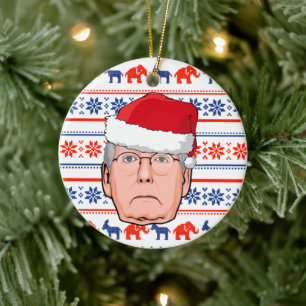 MITCH MCCONNELL CHRISTMAS CERAMIC ORNAMENT