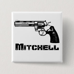 Mitchell! 2 Inch Square Button