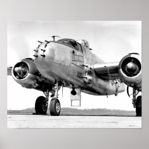 Mitchell B-25 Bomber - Sunday Punch - WW2 1945 Poster