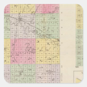 Mitchell County, Cawker City, Simpson, Kansas Square Sticker