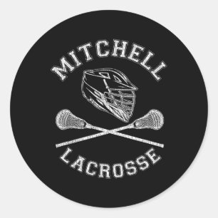 Mitchell Lacrosse Vintage Distressed Retro Lax  Classic Round Sticker