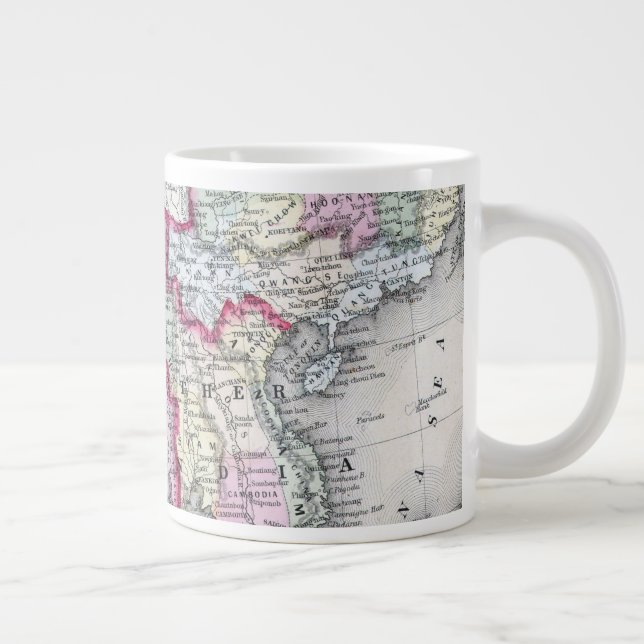 Mitchell Map | India, Tibet, China & SE Asia Large Coffee Mug (Right)