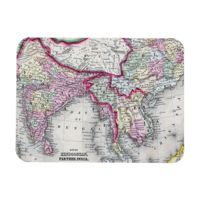 Mitchell Map | India, Tibet, China & SE Asia Magnet (Horizontal)
