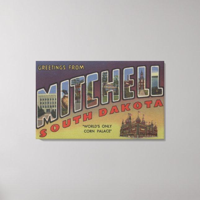 Mitchell, South Dakota - Large Letter Scenes Canvas Print (Front)