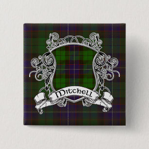 Mitchell Tartan Shield 2 Inch Square Button