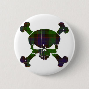 Mitchell Tartan Skull No Banner 2 Inch Round Button