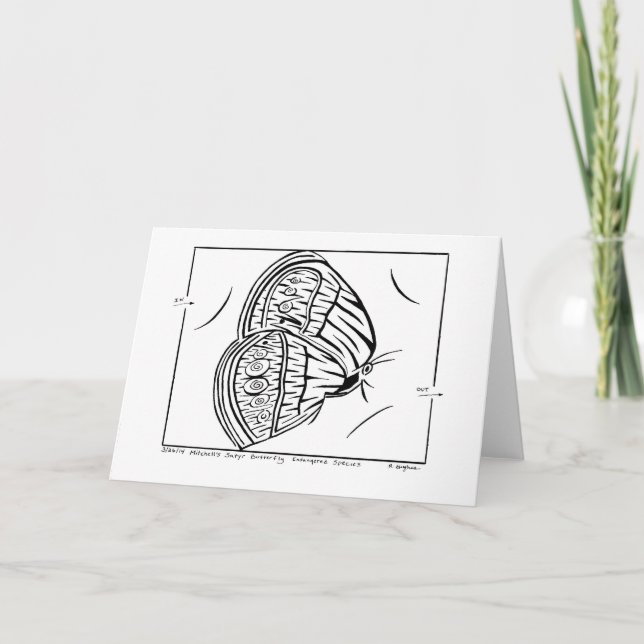 Mitchell's Satyr Butterfly Maze Greeting Card (Front)
