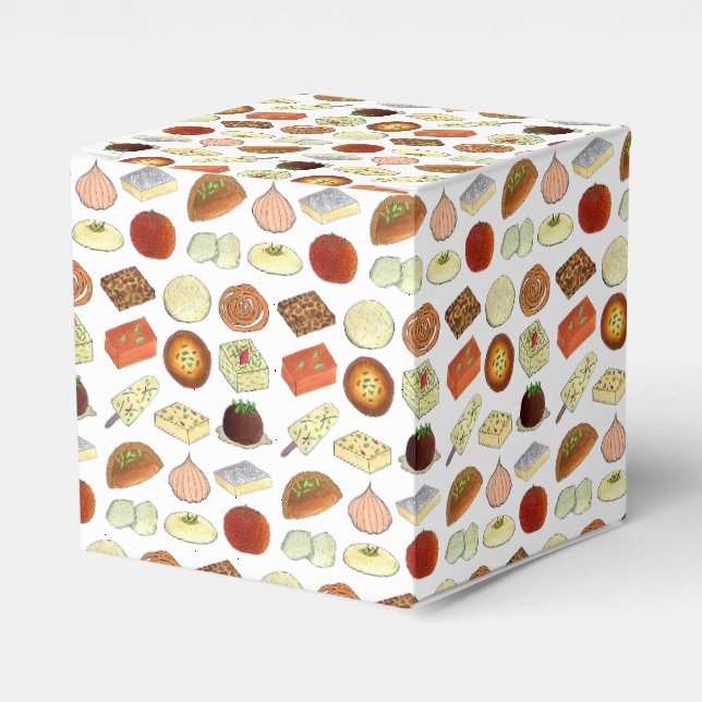 Mithai Indian Sweets Confectionery Desserts India Favor Box (Front Side)