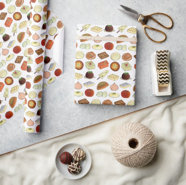 Mithai Indian Sweets Confectionery Desserts India Wrapping Paper (Crafts)