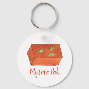 Mithai Indian Sweets Confectionery Mysore Pak Keychain