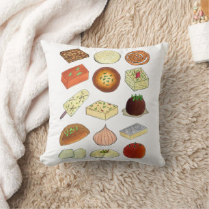 Mithai Indian Sweets Laddu Ladoo Food Confections Throw Pillow