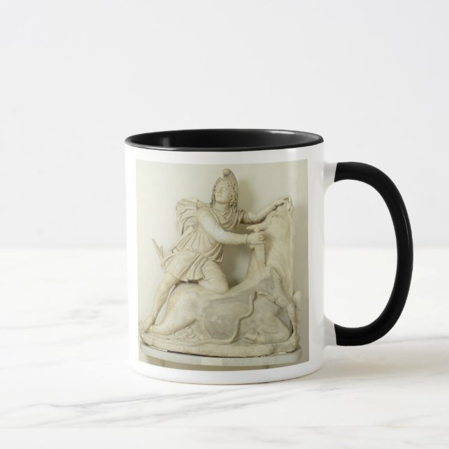 Mithras Sacrificing the Bull, Marble relief, Roman Mug (Right)