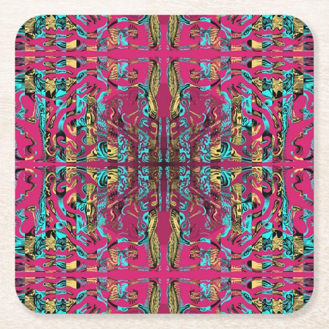 Mitochondri-Pop Square Paper Coaster (Front)