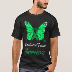 Mitochondrial Disease Awareness Butterfly Green Ri T-Shirt