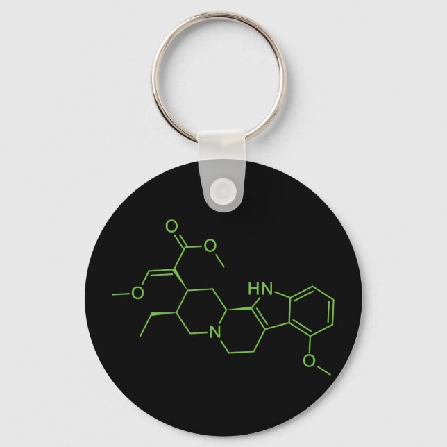Mitragynine Kratom Molecule - Chemistry Diagram Keychain (Front)