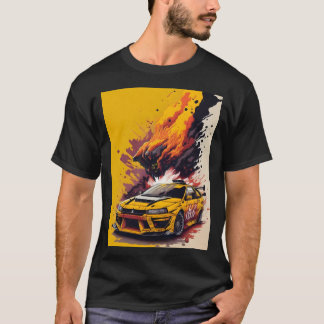 Mitsubishi EVO Coolest Car in Yellow T-Shirt