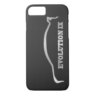 Mitsubishi Evo IX Silver Silhouette & Faux Carbon Case-Mate iPhone Case
