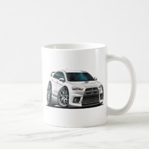 Mitsubishi Evo White Car Coffee Mug