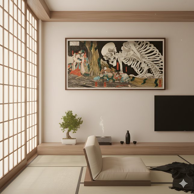 Mitsukuni Defying the Skeleton Spectre – Vintage  Poster (Creator Uploaded)