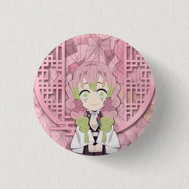Mitsuri Kanroji Chibi 1 Inch Round Button (Front)