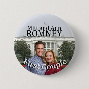 Mitt and Ann Romney First Couple 2 Inch Round Button