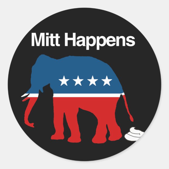 MITT HAPPENS -.png Classic Round Sticker (Front)