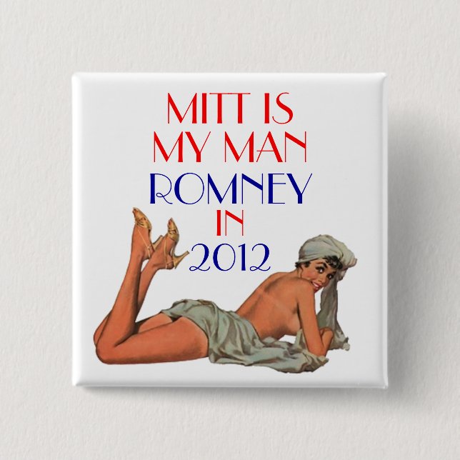 mitt is my man romney 2 inch square button (Front)