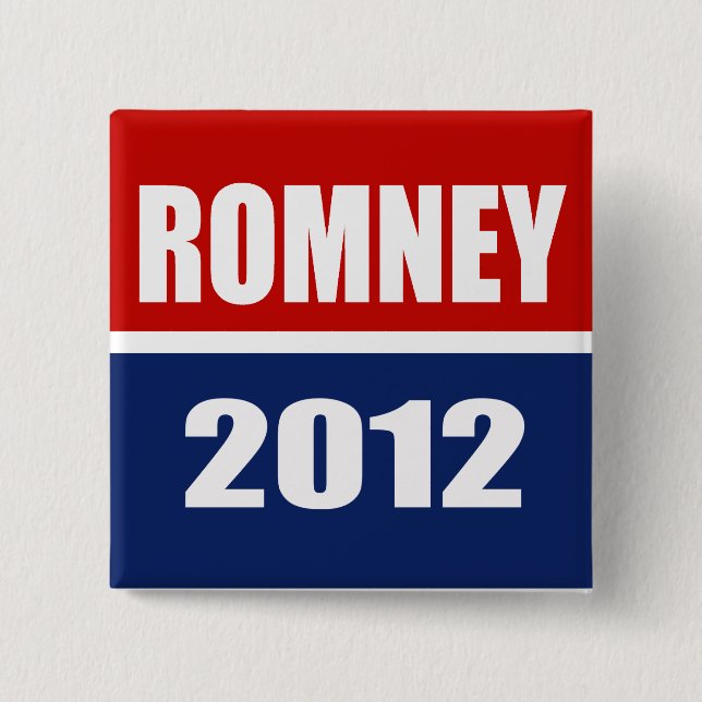 MITT ROMNEY 2012 2 INCH SQUARE BUTTON (Front)