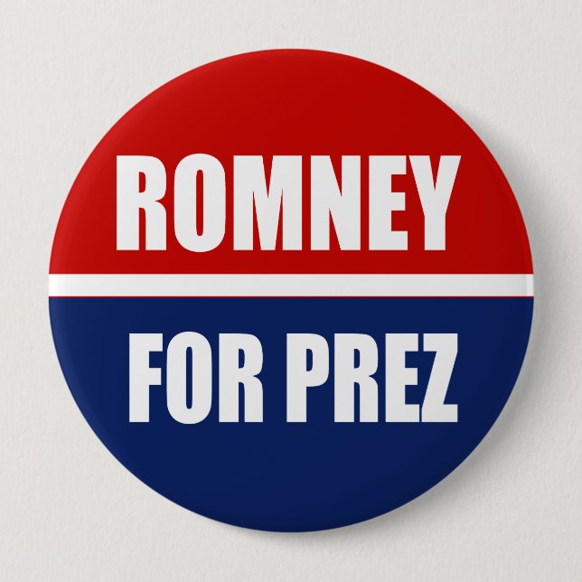 MITT ROMNEY 2012 4 INCH ROUND BUTTON (Front)
