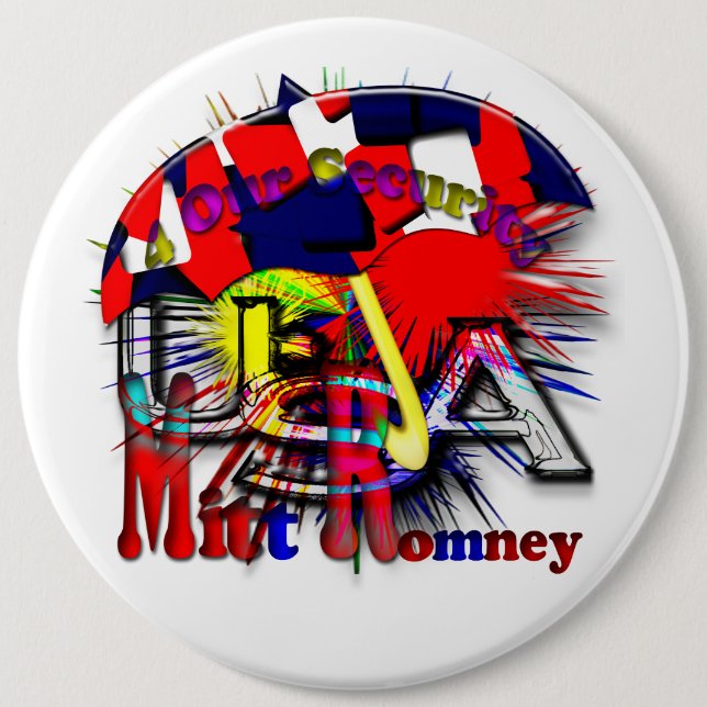 Mitt Romney 2012 6 Inch Round Button (Front)