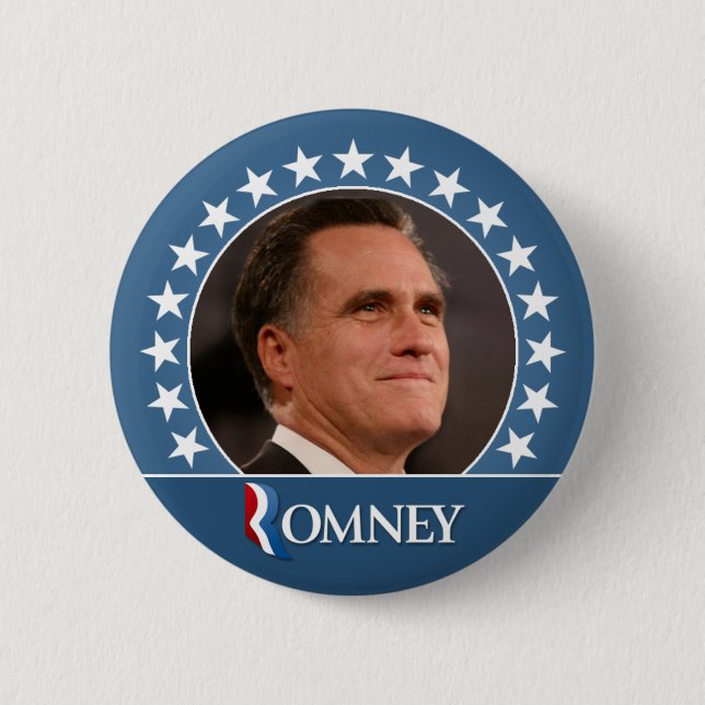 Mitt Romney 2012 - photo pinback with stars 2 Inch Round Button (Front)