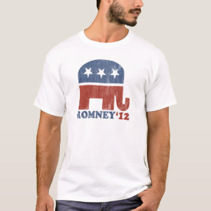 Mitt Romney 2012 Republican Elephant (Vintage) T-Shirt