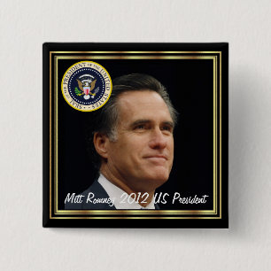 MITT ROMNEY 2012 US PRESIDENT 2 INCH SQUARE BUTTON