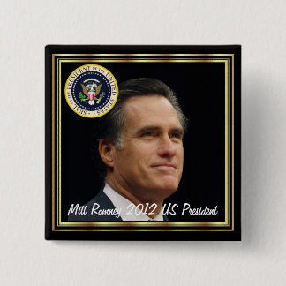 MITT ROMNEY 2012 US PRESIDENT 2 INCH SQUARE BUTTON