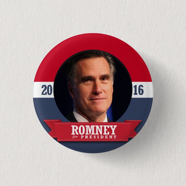 MITT ROMNEY 2016 1 INCH ROUND BUTTON (Front)