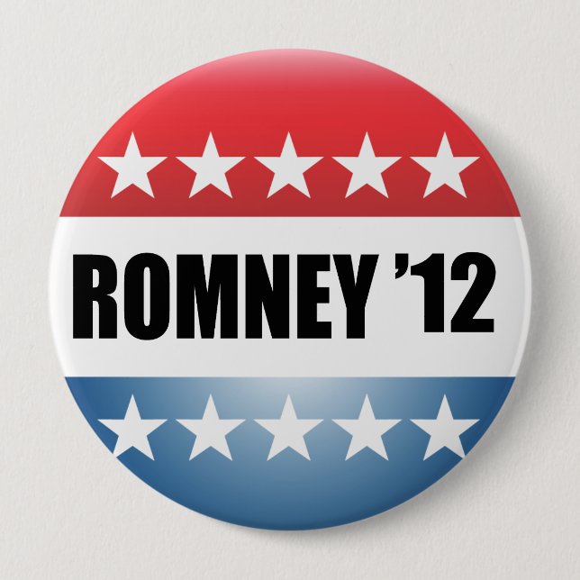 MITT ROMNEY 4 INCH ROUND BUTTON (Front)