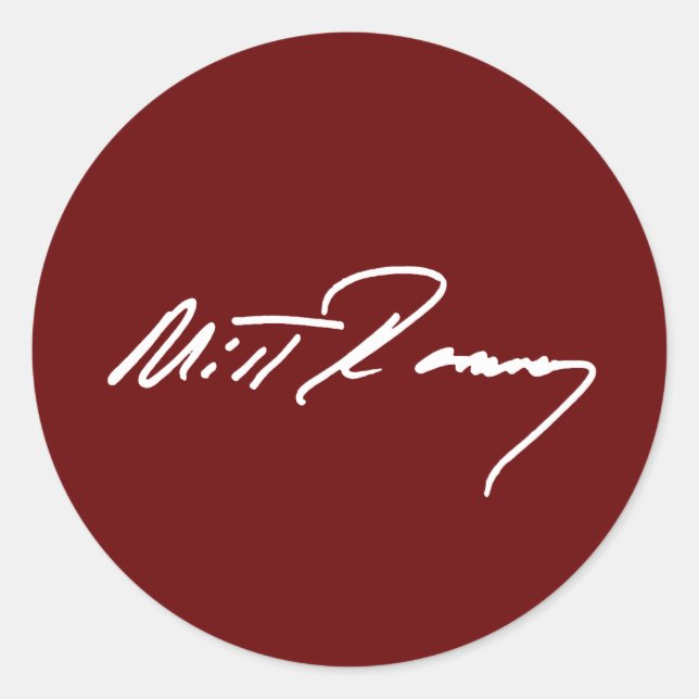 MITT ROMNEY AUTOGRAPH WHITE.png Classic Round Sticker (Front)