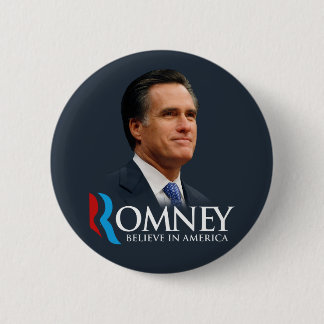 Mitt Romney Believe In America Portrait Dark Blue 2 Inch Round Button