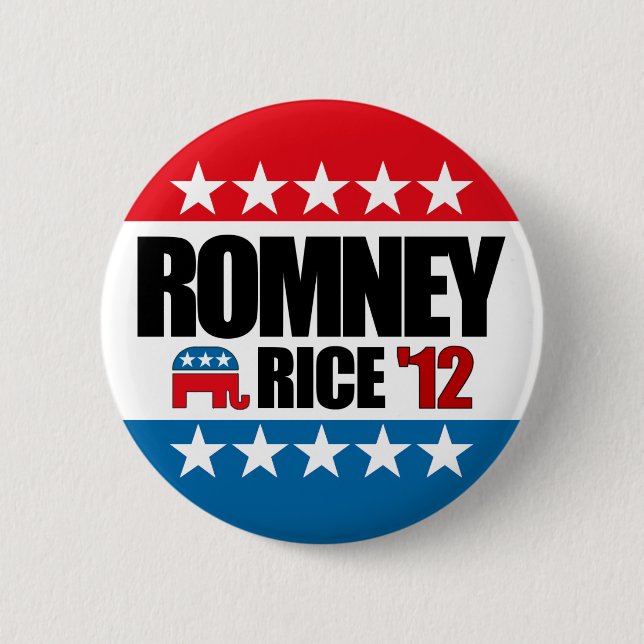 Mitt Romney Condi Rice 2012 2 Inch Round Button (Front)