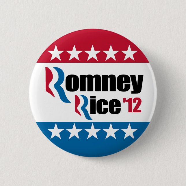 Mitt Romney Condi Rice 2012 2 Inch Round Button (Front)
