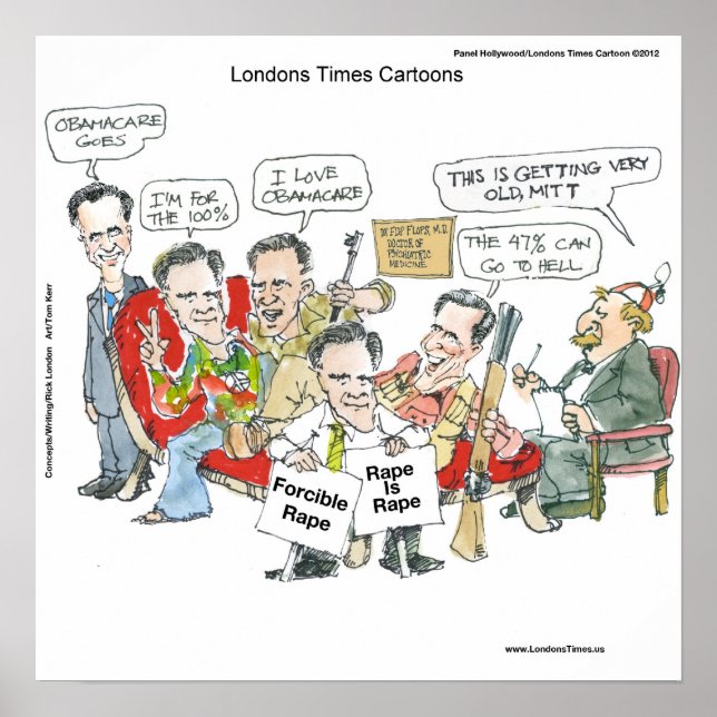 Mitt Romney En Thérapie Poster Drôle (Devant)