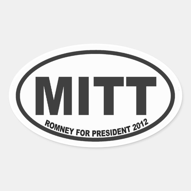 Mitt Romney For President 2012 Oval Stickers (Front)