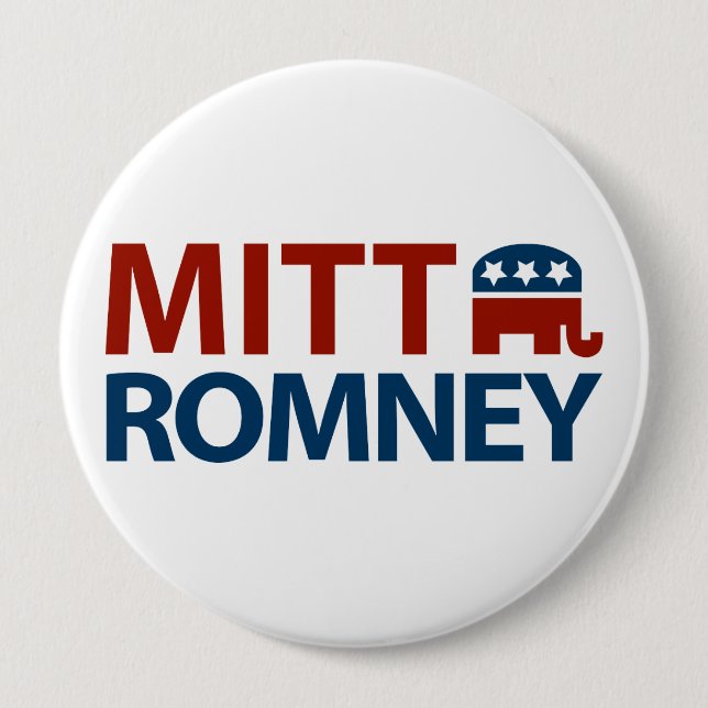 Mitt Romney GOP 4 Inch Round Button (Front)