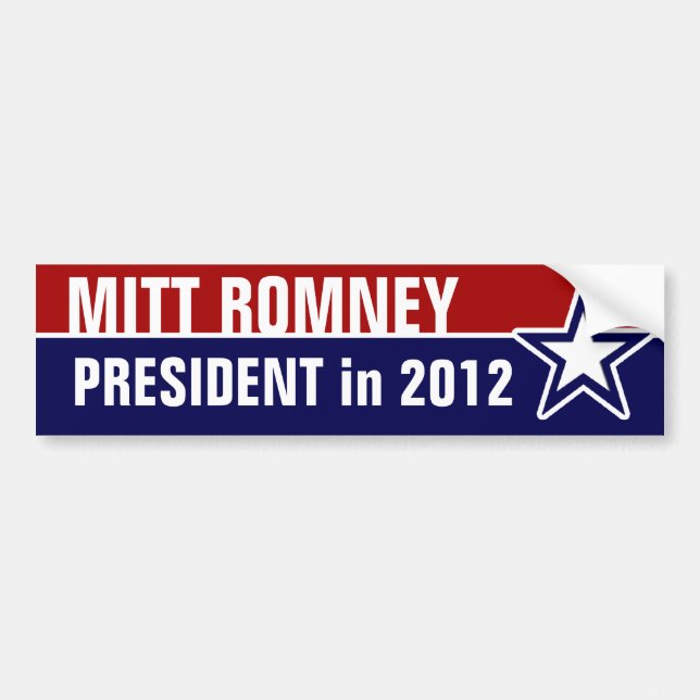 Mitt Romney in 2012 Bumper Sticker (Front)