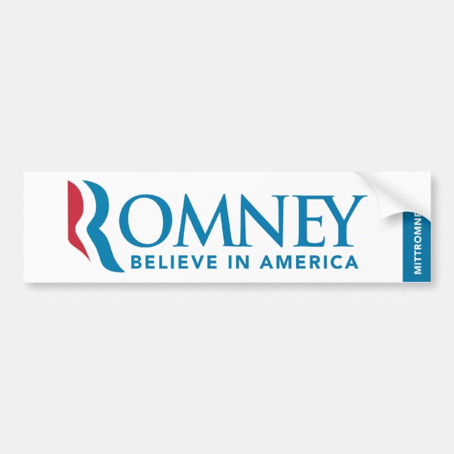 Mitt Romney Logo Believe In America Bumper Sticker (Front)