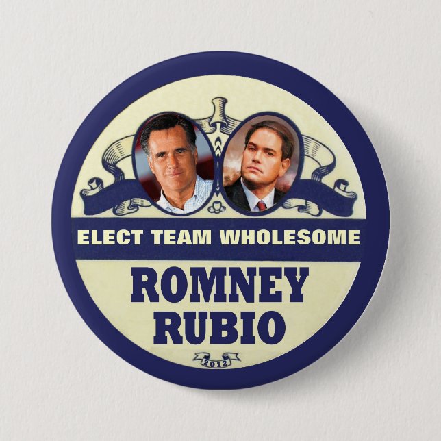 Mitt Romney / Marco Rubio 2012 3 Inch Round Button (Front)